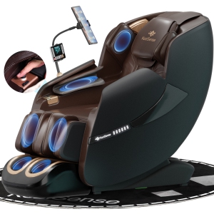 KoziSense 2026 Massage Chair Full Body, Zero Gravity SL-Track Shiatsu Massage Recliner Chair with Heat, AI Control, Body Scan and Calfrest Extension (Black-and-Brown)