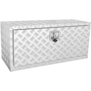 VEVOR 36"×17"×18" Underbody Truck Box, Pickup Storage Box, Aluminum Diamond Plate Box with Lock and Keys, Waterproof Trailer Storage Box with T-Handle Latch for Truck, Trailer