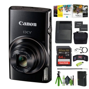 Canon Compact Digital Camera IXY 650 12x Optical Zoom IXY650 - Black - Bundle