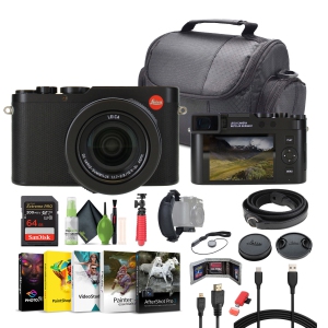Leica D-Lux 8 Compact Digital Camera 17MP CMOS Sensor, 10.9-34mm f/1.7-2.8 Lens (19191) Bundle With 64GB Memory Card + Corel Photo, Video, & Art Suite Deluxe + Vlogging Tripod + Mo