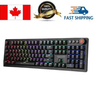 Marvo KG917 Mechanical Blue Switch 107-key, LED Rainbow Backlight Wired Gaming Keyboard_Black