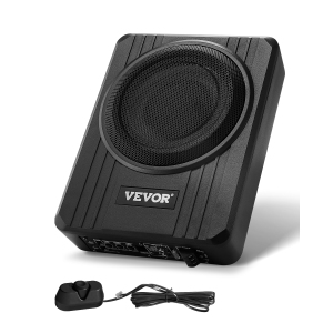 VEVOR 8" 400W Underseat Car Subwoofer, Slim Powered Car Subwoofers Under the Seat, Low Profile Audio Sub Built-in Amplifier, High/Low Level Input & Volume Controller for SUVs