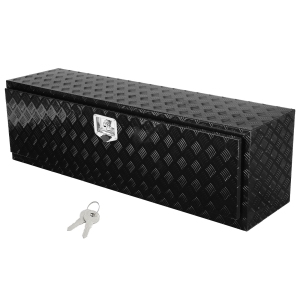 VEVOR 60" x 17" x 18" Underbody Truck Box, Pickup Storage Box, Heavy Duty Aluminum Diamond Plate Tool Box with Lock and Keys, Waterproof Trailer Storage Box with T-Handle Latch