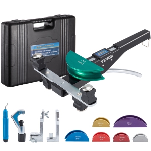 VEVOR 7 Dies Copper Pipe Bender, 1/4-7/8 inch 90 Degrees Forward and Reverse Bending, 6-22 mm for Copper & Aluminum Tubes with Reverse Bend Attachment