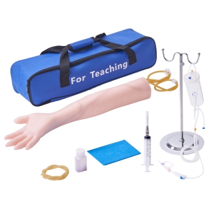 VEVOR Phlebotomy Practice Kit, IV Venipuncture Intravenous Training Kit, High Simulation IV Practice Arm Kit with Carrying Bag, Practice and Perfect IV Skills