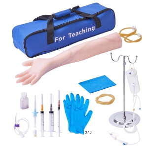 VEVOR Phlebotomy Practice Kit, IV Venipuncture Intravenous Training Kit, High Simulation IV Practice Arm Kit with Carrying Bag, Practice and Perfect IV Skills