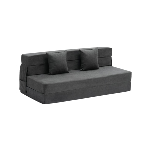 VEVOR 3-in-1 Folding Sofa Bed, Foldable Couch Bed with 2 Pillows and Washable Cover, 25D High Density Memory Foam Convertible Sleeper Chair Bed, Dark Grey(Queen)