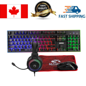 Marvo CM416 4-in-1 Wired Gaming Keyboard, Mouse, Headset and mouse pad combo kit