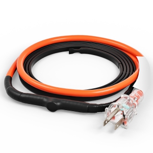 VEVOR 3FT 5W/FT Self-Regulating Pipe Heating Cable, Heat Tape for Pipes Freeze Protection, Water Pipe Heat Cable with Built-in Thermostat Protects PVC Hose, Metal and Plastic Pipe