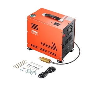 VEVOR 800W PCP Air Compressor, Dual-Cylinder PCP 4500PSI/30Mpa w/ Built-in Fan Cooling System, Auto-Stop | Oil Free Paintball Tank Compressor for Air Rifle, Scuba Diving Bottle