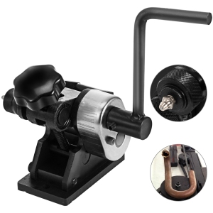 VEVOR 1/4in Ring Roller Bender, 3in Ring Size, Round Steel & 1"x3/16" Flat Steel Capacity, Portable Hand Crank Ring Roller
