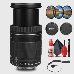 Canon EF-S 18-135mm f/3.5-5.6 IS Lens w Filter Kit Cleaning Kit + More (International Version)