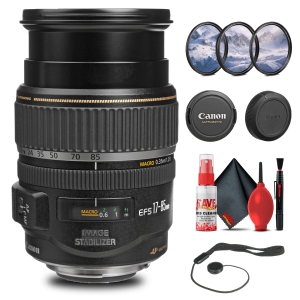 Canon EF-S 17-85mm f/4-5.6 IS USM Lens w Filter kit + Cleaning Kit + More (International Version)