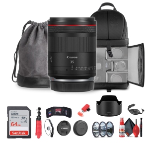 Canon RF 35mm f/1.4 L VCM Lens (Canon RF) (6710C002) + 64GB Memory Card + Filter Ki