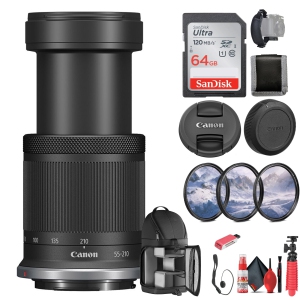 Canon RF-S 55-210mm f/5-7.1 IS STM Lens (Canon RF) for Landscape, Portrait Bundle (International Version)