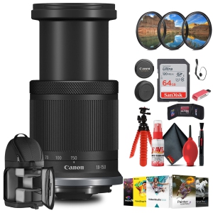 Canon RF-S 18-150mm f/3.5-6.3 IS STM Lens w Filter kit + Cleaning Kit + More (International Version)