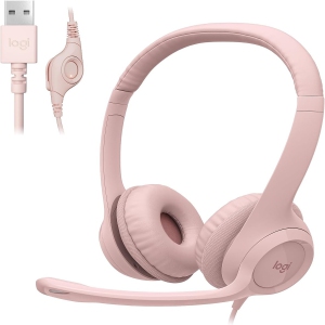 Logitech H390 Wired Headset for PC/Laptop, Stereo Headphones with Noise Cancelling Microphone
