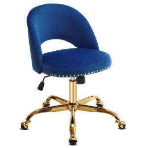 Navy Blue Task Chair Office Desk Chair Make Up Chair With Wheels