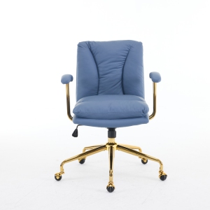 Bleu de la mer profonde 24" W Souple rembourré PU Président du Bureau