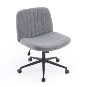 Gris foncé 25" chaise de bureau pivotante en cuir réglable de la griffe de chat