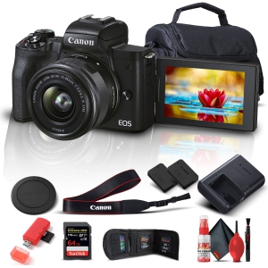 Canon EOS M50 Mark II Mirrorless Digital Camera W/ 15-45mm Lens - Bundle