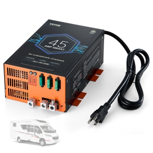VEVOR 45 Amp RV Converter, 110V AC to 12V DC RV Power Converter Battery Charger with 4 Stage Charging 13V to 16.5V Adjustable Operating Range, Fit Lithium Lead Acid Battery, ETL