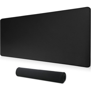 H Gaming Mouse Pad Extended Large Computer Keyboard Mouse Mat Desk Pad Soft Smooth Surface and Anti-Slip Rubber Base Waterproof Soft Cloth XXL Mouse Pad 60 x 30 x 0.3 CM - Black