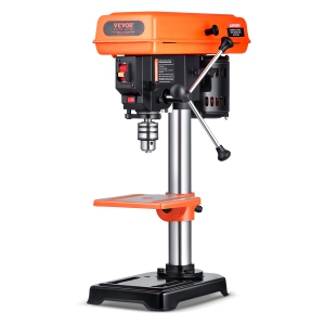 VEVOR 8in Benchtop Drill Press, 2.5A Induction Motor, Tabletop Drilling Machine with 620/1140/1740/2340/3100 RPM Adjustable Speed, 0-45° Tilt Table, LED Work Light, for Wood Metal