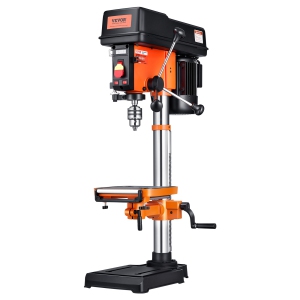 VEVOR 12 in Benchtop Drill Press, 5 Amp 120V, Variable Speed Cast Iron, 12" Swing Distance, 0-45° Tiltl Worktable with Laser Work Light, Tabletop Drilling Machine for Wood Metal
