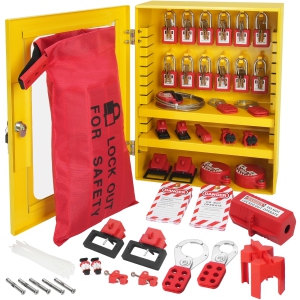 VEVOR 59 PCS Electrical Lockout Tagout Kit, Safety With Padlocks, Hasps, Tags, Ties, Plug Lockout, Circuit Breaker Lockouts, Valve Lockouts, Cable Lockout, Lockout Bag, Box