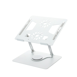 Laptop Stand, 360° Rotating Aluminum Alloy Steel Computer Stand with Anti-Slip Pad Heat Dissipation, Lifting Heat Dissipation Stand - White