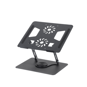 Laptop Stand, 360° Rotating Aluminum Alloy Steel Computer Stand with Anti-Slip Pads for Heat Dissipation, Lifting Heat Dissipation Stand - Black