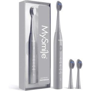 MySmile DY156 Sonic Electric Toothbrush for Adults, Rechargeable Battery Toothbrush Portable with 3 Brush Heads, 2 Mins 5 Modes Smart Timer, 45000VPM, On Charge for 60 Days