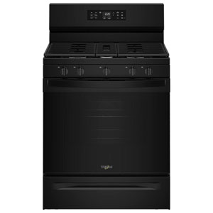 Whirlpool 30" 5.0 Cu. Ft. Fan Convection 5-Burner Freestanding Gas Air Fry Range (WFGS4530SB) - Black