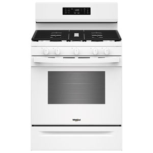 Whirlpool 30" 5.0 Cu. Ft. Fan Convection 5-Burner Freestanding Gas Air Fry Range (WFGS4530SW) - White