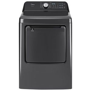 Midea 7 Cu. Ft. Electric Dryer with Moisture Sensing, Wi-Fi & 10 Drying Cycles (MLTE52M2BGG) - Metallic Grey