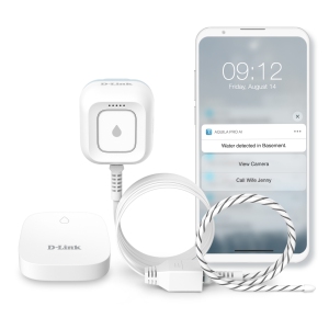 D-Link SW-A11KT Next-Gen WiFi Water Leak Detector Starter Kit with 2 sensors—Loud 100 dB Sound Alarm—App Alert—LED Strobe Light—1000ft Ultra-Long Range—Expandable