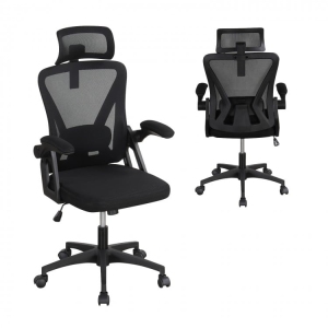 Ergonomic Mesh Office Chair with Adjustable Lumbar Support and Flip-Up Armrests