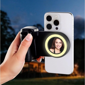 YOULIGHTS Magnetic 4-in-1 Selfie Ring Light – Phone Grip, LED Fill Light, Remote Control, Tripod Compatible, Magnetic Snap-On Light