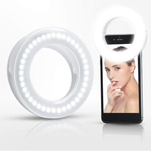 YOULIGHTS XINBAOHONG Selfie Ring Light Rechargeable Portable Clip-on Selfie Fill Light with 40 LED for Smart Phone Photography, Camera Video