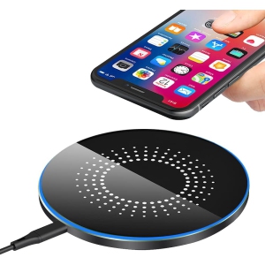 YOULIGHTS 30W Fast Wireless Charger Pad, Wireless Charging Compatible with , Fast Charger Compatible (Black)