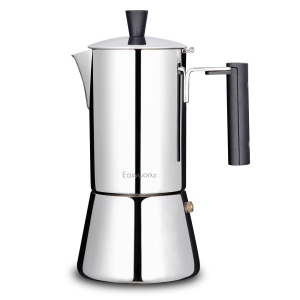 Easyworkz Pedro Stovetop Espresso Maker 4-6Cup 300ml Stainless Steel Italian Coffee Machine Maker Induction Moka Pot