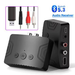 Bluetooth 5.3 Audio Receiver - Wireless Stereo Music Adapter (AUX/RCA/USB)