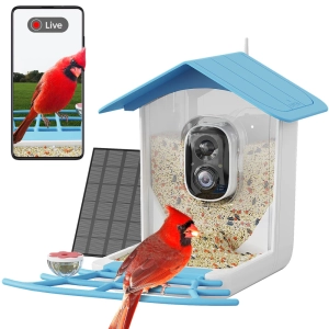 Perchme Sf-bf-sb01 Smart Bird Feeder With Camera (Sky Blue Canopy)