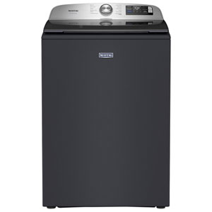 Maytag 6.0 Cu. Ft. (IEC) Top Load Agitator Washer with Pet Pro, Steam, Wi-Fi, 30-Minute Quick Wash, and Sanitize Cycle (MTW7205RF) - Midnight Steel