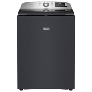 Maytag 6.0 Cu. Ft. (IEC) Top Load Agitator Washer with Steam, Wi-Fi, 30-Minute Quick Wash, and Sanitize Cycle (MTW6205RF) - Midnight Steel