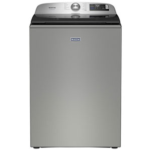 Maytag 6.0 Cu. Ft. (IEC) Top Load Agitator Washer with Pet Pro, Wi-Fi, 30-Minute Quick Wash, and Sanitize Cycle (MTW7205RR) - Silver