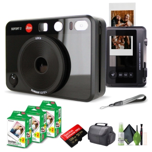 Leica Sofort 2 Hybrid Instant and Digital Camera + Instant Film 60 Sheets Black