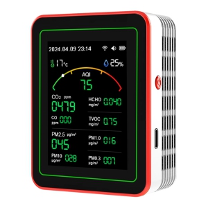 Air quality monitor-10 tests|Built-in multiple high-precision sensors|2.8' ultra-clear color screen|Wi-Fi smart connection|Ultra-long battery life (semiconductor + infrared sensor)