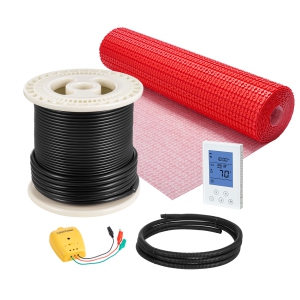 VEVOR 80 sqft Floor Heating Mat System, 120V Electric Radiant Heated Floor System, with Decoupling Membrane & Smart Control Thermostat & Alarm, Easy Installation for Tile, Vinyl